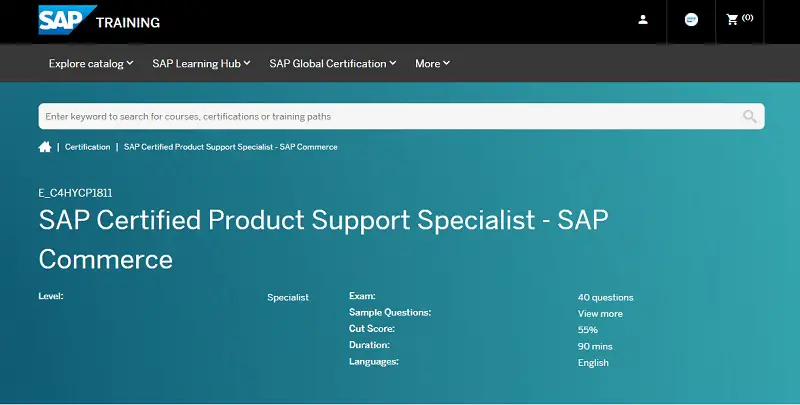 SAP Certified Product Support Specialist - SAP Commerce