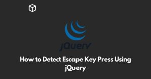 In this JQuery tutorial, we will show you how to detect when the escape key is pressed using jQuery.