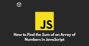 In this Javascript tutorial, we will learn how to find the sum of an array of numbers in JavaScript.