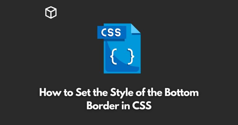 how-to-set-the-style-of-the-bottom-border-in-css