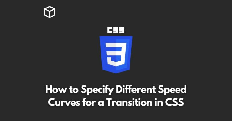 In this CSS tutorial, we will discuss how to do so using the "transition-timing-function" property in CSS.