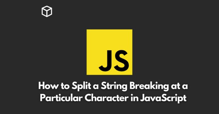 In this Javascript tutorial, we will look at how to split a string in JavaScript breaking at a particular character.