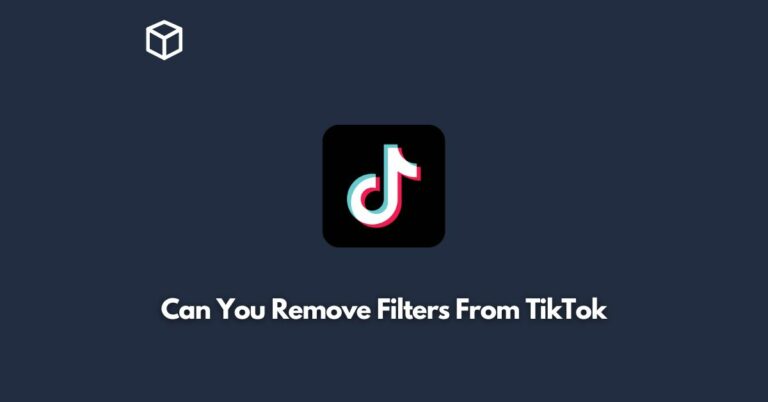 can you remove filters from tiktok