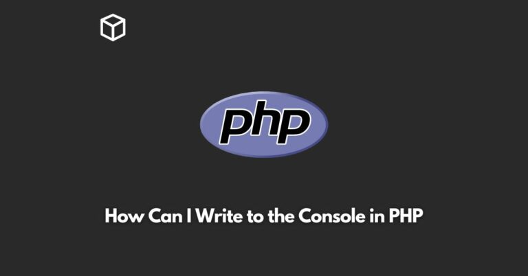 how can i write to the console in php