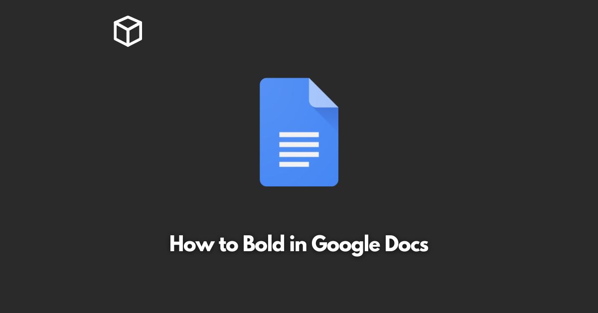 how to bold in google docs