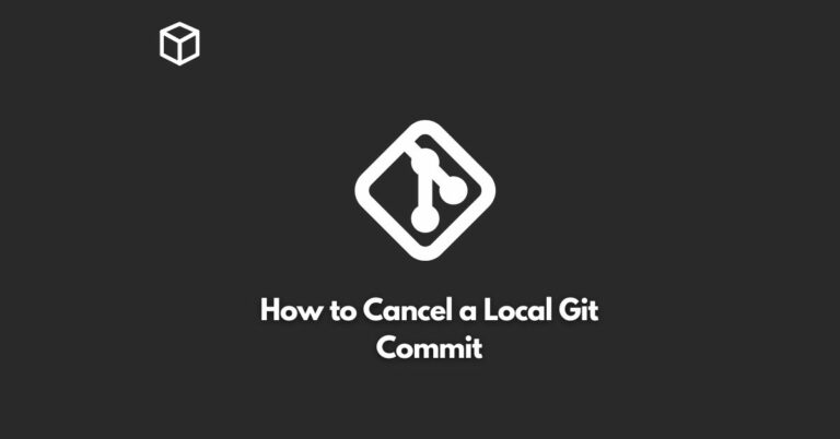how to cancel a local git commit