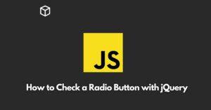 In this Javascript tutorial, we will go over the steps to check a radio button with jQuery
