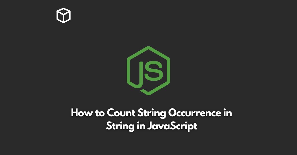 how to count string occurrence in string in javascript