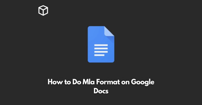 how to do mla format on google docs