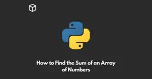 how-to-find-the-sum-of-an-array-of-numbers