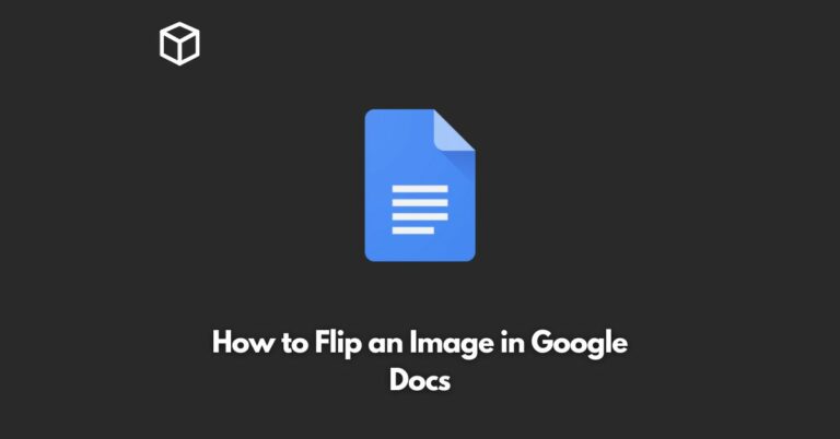 how to flip an image in google docs