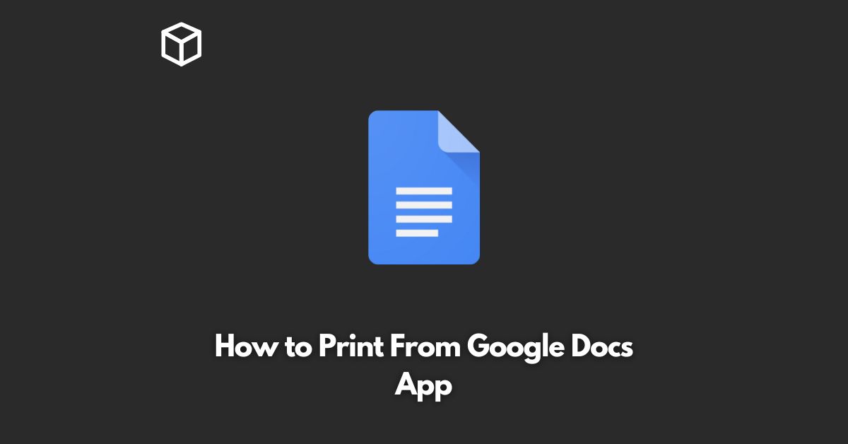 How To Print From Google Docs App