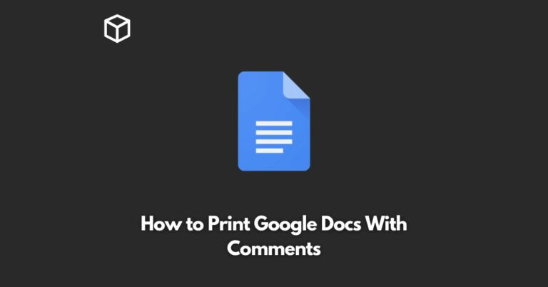 how to print google docs with comments
