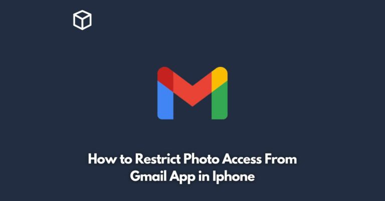 how to restrict photo access from gmail app in iphone