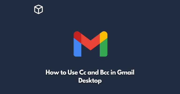 how to use cc and bcc in gmail desktop