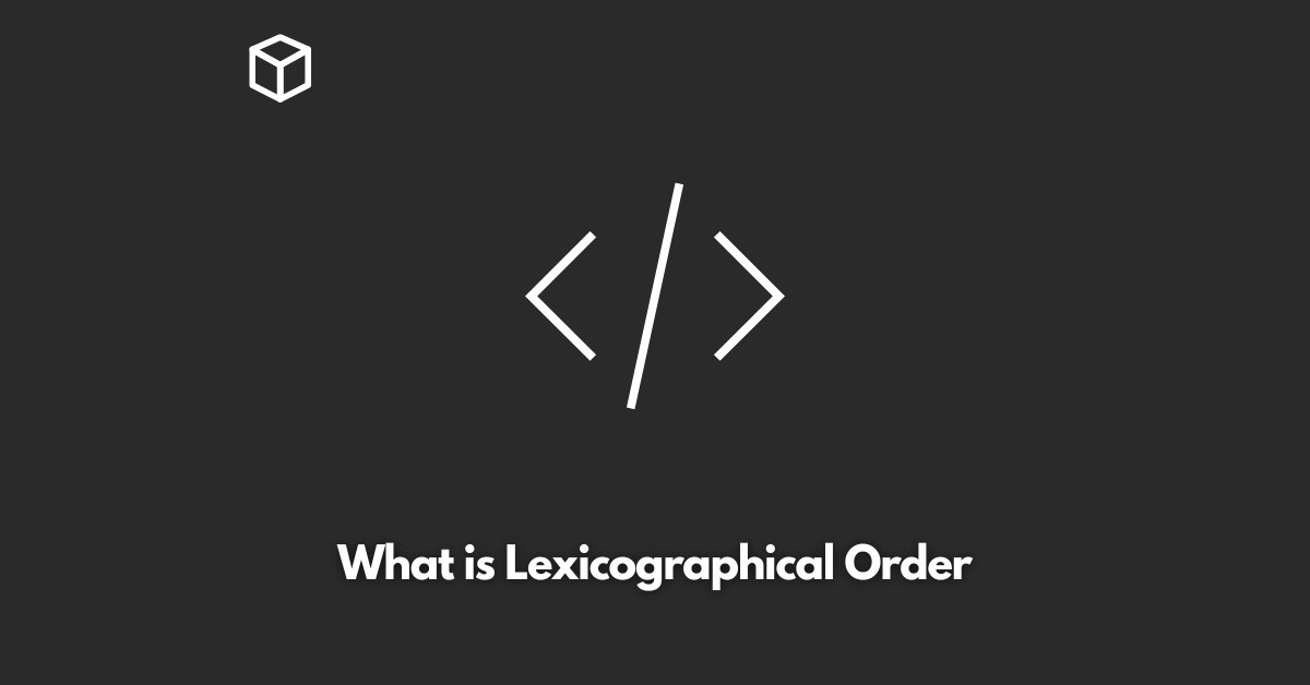 what-is-lexicographical-order