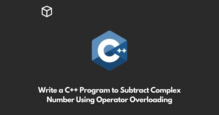 write-a-c++-program-to-subtract-complex-number-using-operator-overloading