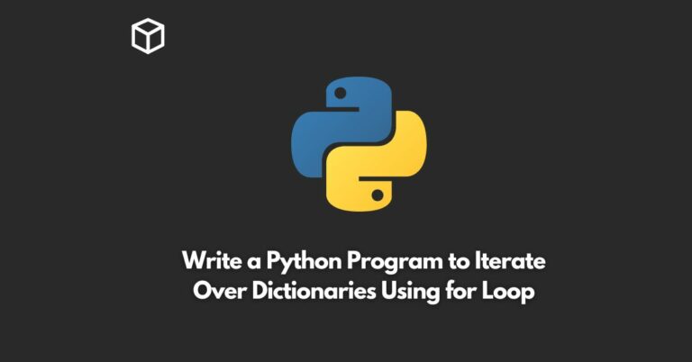write a python program to iterate over dictionaries using for loop