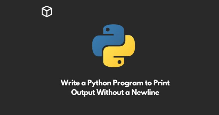 write a python program to print output without a newline